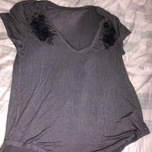 Grey American Eagle blouse with appliqué